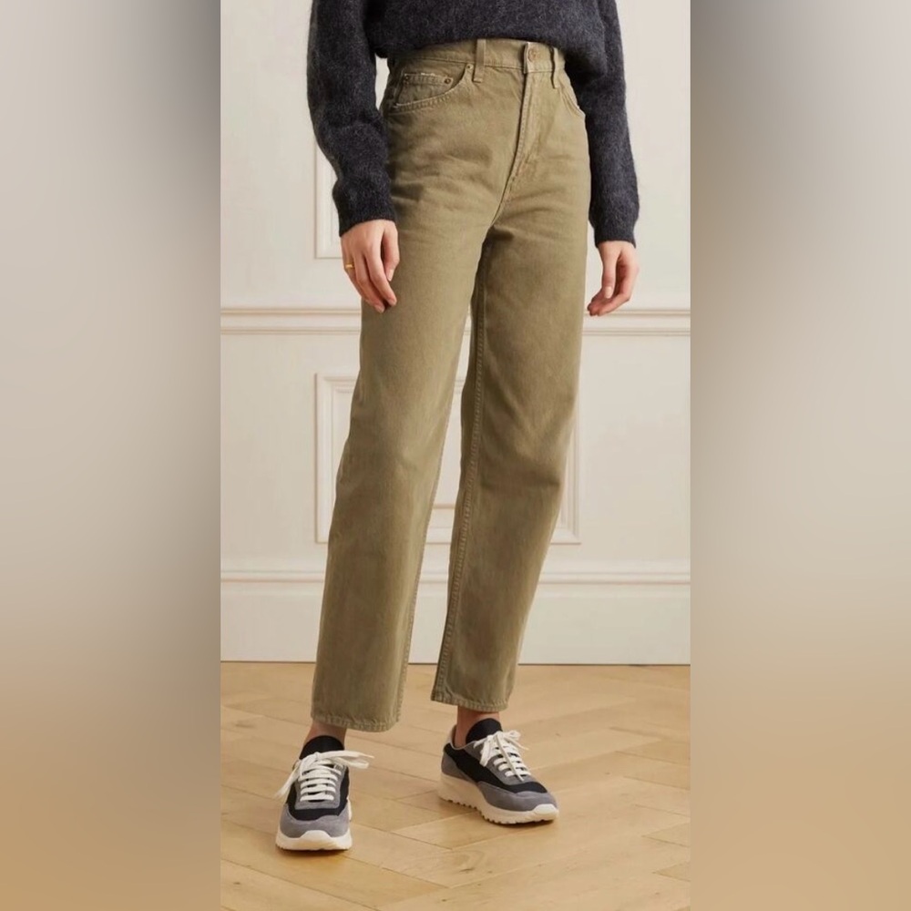 Mother SNACKS! High Waisted Double Stack Ankle Jeans Army Green Size Women's‎ 28